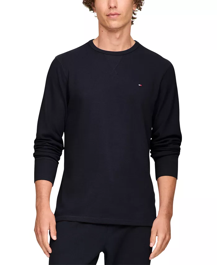 Men's Waffle-Knit Long-Sleeve Crewneck Thermal Top