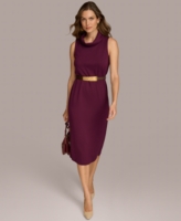 Donna Karan Women's Belted Sheath Dress - Elderberry