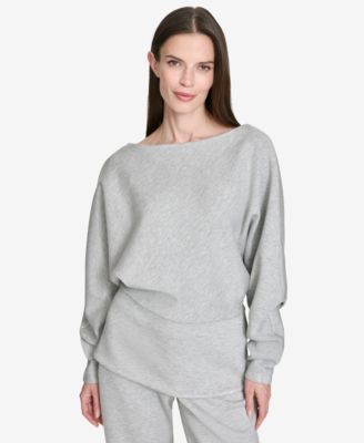 Halston - Women's Dolman-Sleeve Boat-Neck Peplum Blouse