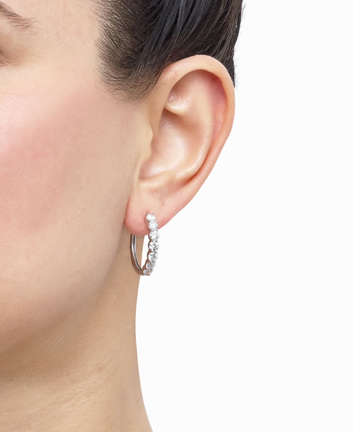 Grown With Love Lab Grown Diamond Small Hoop Earrings (2 Ct. T.w.) In 14k White Or Yellow Gold In White Gold
