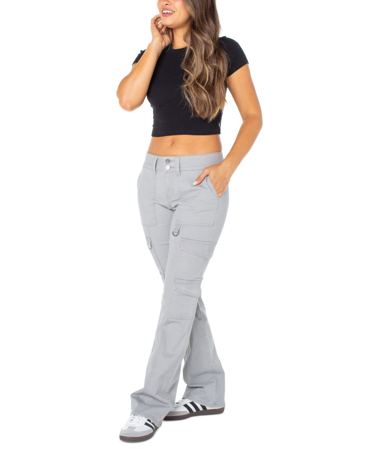 Celebrity Pink Juniors' Low-Rise Bootcut Cargo Pants