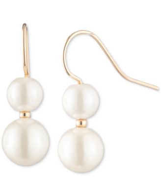 Lauren Ralph Lauren - Gold-Tone Imitation Pearl Double Drop Earrings