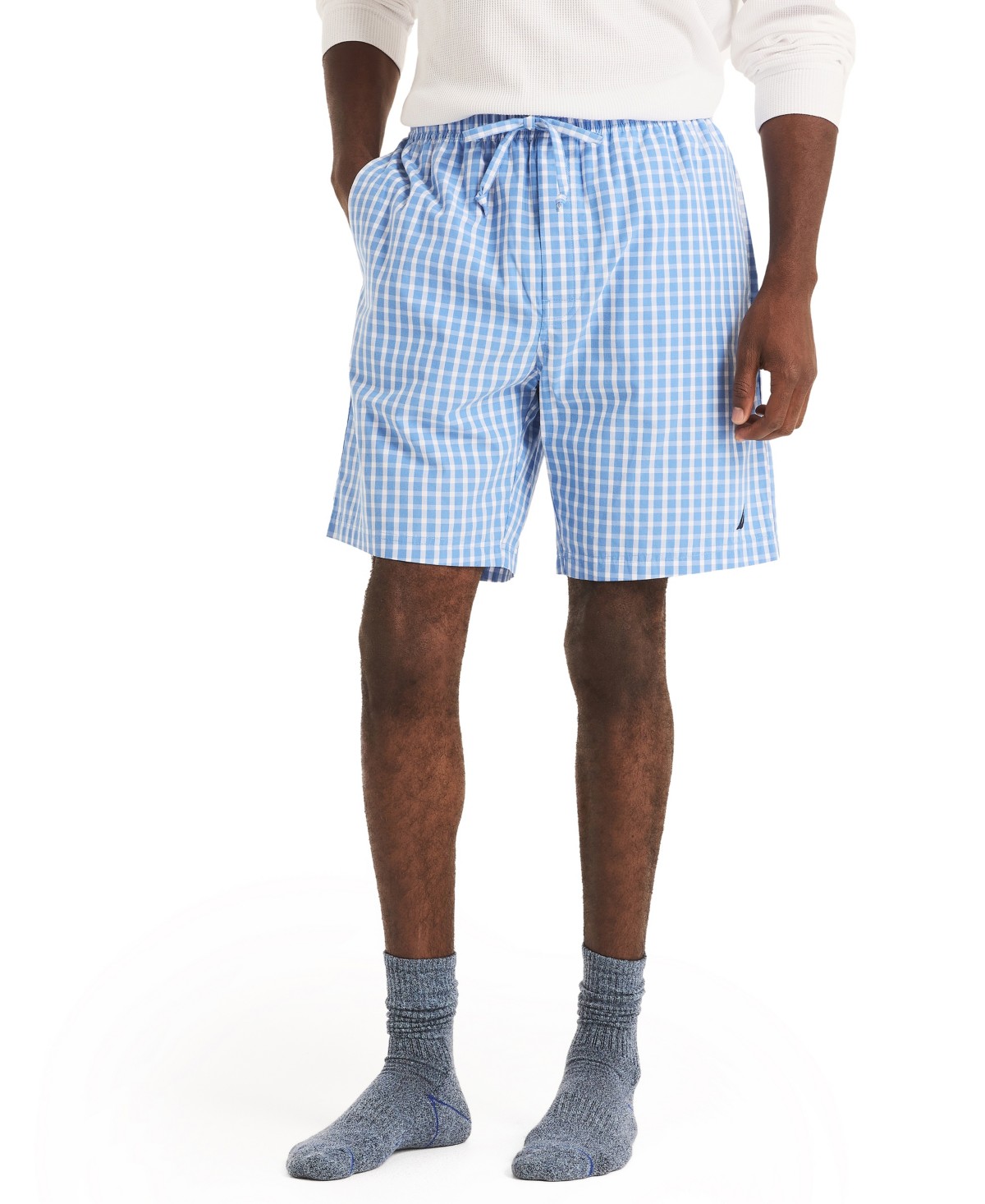 Мужские Nautica Men's Plaid Poplin Pajama Shorts — фото 1