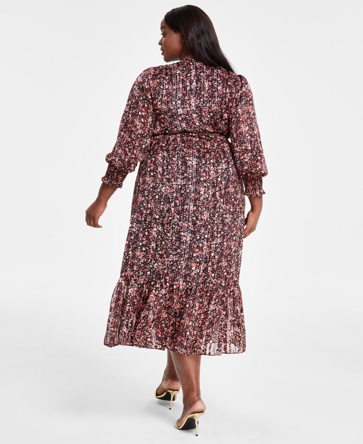 Vince Camuto Plus Size Floral-Print Midi Dress