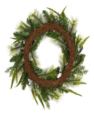 Blueberry Fields Wreath, 24 Inches