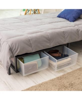 30 Qt. Stackable Storage Drawer, 2 Pack, Plastic Drawer Organizer with Clear Doors for Pantry, Bedroom, Closet, Kitchen, Under-Sink, Home and Office De-Clutter, Shoes and Crafts - Black