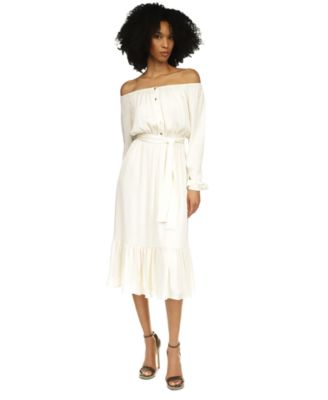 Michael Kors - Women's Tie-Waist Off-The-Shoulder Midi Dress