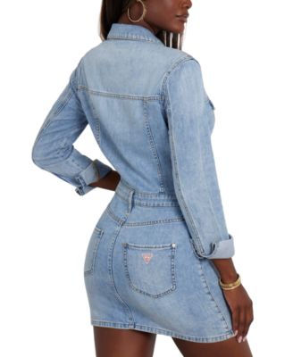 white christmas dresses Guess Factory Eco Deanna Belted Denim Dress main image 0
