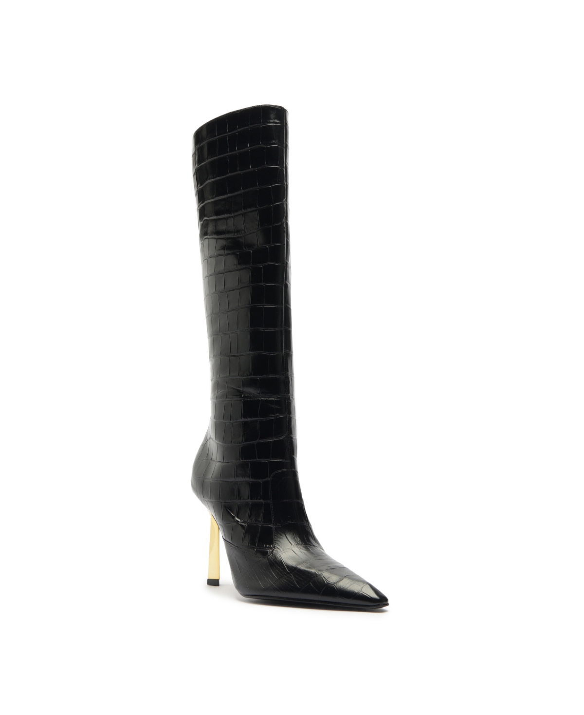 Shop Schutz Women's Ciara Pointed Toe Knee High Boots In Black