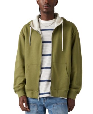 Levi's Men's Mixed Media Color Block Sherpa Hoody - Zippered Hoodie With Quilted Lining & Interior Pocket