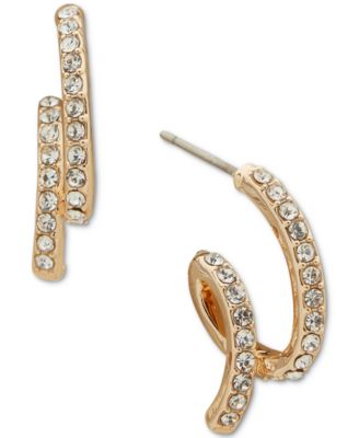 lonna & lilly - Gold-Tone Pav&eacute; Loop Stud Earrings