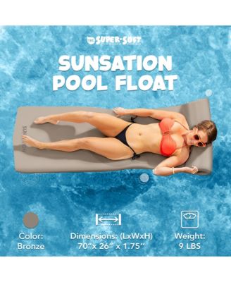 Sunsation 1.75" Thick Foam Lounger Swimming Pool Float, Bronze