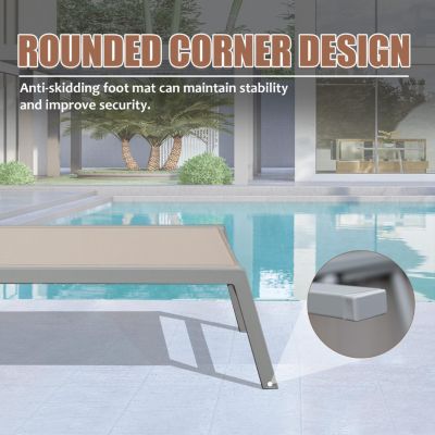 Premium Aluminum Lounge Chair, Ultimate Comfort, 5 Recline Positions