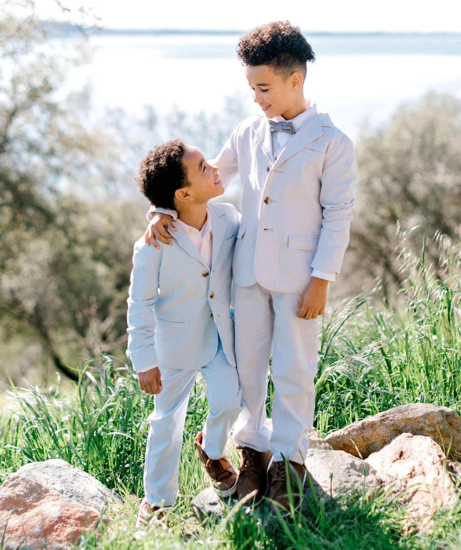 Big Boys Hope and Henry Cotton Seersucker Suit Pant