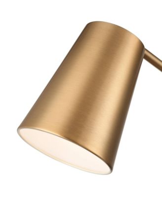 Industrial Modern Desk Lamp with USB and AC Power Outlet 23.5" High Antique Brass Metal for Living Room Bedroom House Bedside