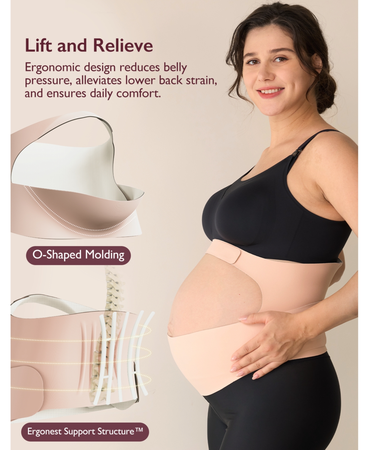 Momcozy Maternity Belt skin color,L size