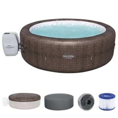 SaluSpa St Moritz AirJet Inflatable Hot Tub w/ EnergySense Cover, Brown