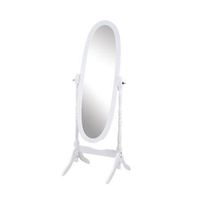 Streamdale Traditional Queen Anna Style Wood Floor Cheval Mirror, White Finish