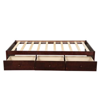 Twin Size 3 Drawers Platform Storage Bed Frame