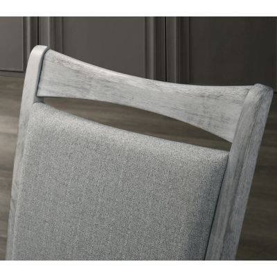 2 Piece Upholstered Turned Leg Dining Chair Set