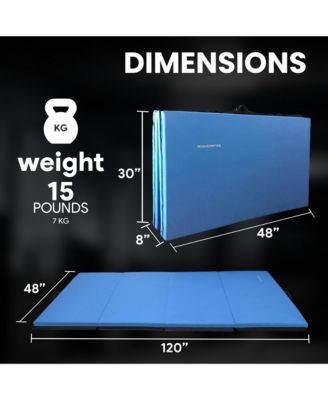 120 x 48" All Purpose Folding Gymnastics Exercise Mat, Blue