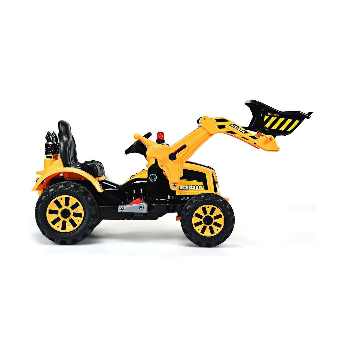 Детская игрушка Costway Powered Excavator Truck With Working Bucket Ride-On, 66 lbs Capacity, Ages 3+, цвет: Жёлтый — фото 9
