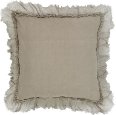 Pure Linen Sheer Fringe Throw Pillow Covers, 22"x 22", Set of 2