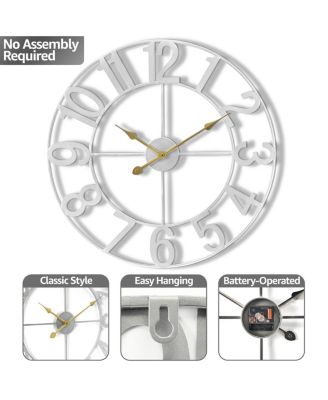 Large Wall Clock for Living Room Decor - Numeral Wall Clock for Kitchen Wall Clock Decorative