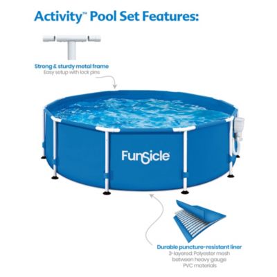 10' x 30" Outdoor Activity Round Frame Above Ground Swimming Pool Set