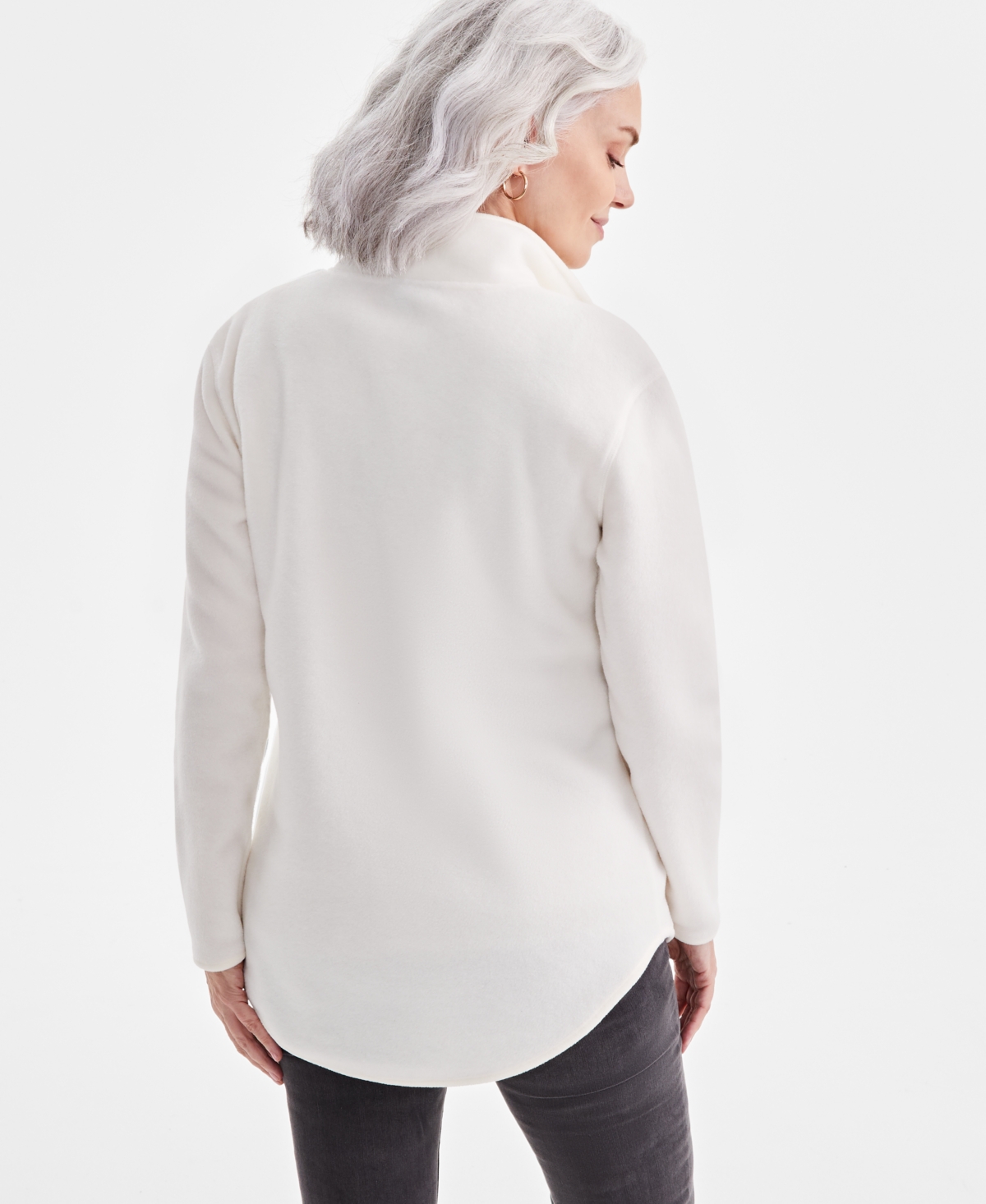 Style & Co Petite Quarter-Zip Polar Fleece Top, Created for Macy's