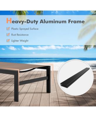 Set of 2 Aluminum Patio Chaise Lounge Outdoor Adjustable Lounge Chair W/ 6-Position Backrest