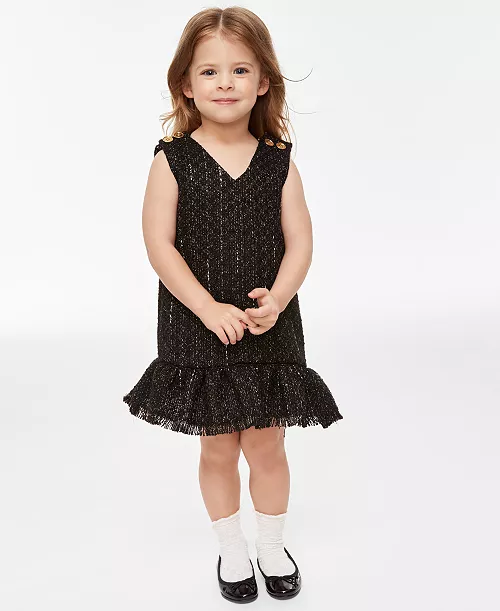 toddler girls mommy & me tweed dress, created for macy's
