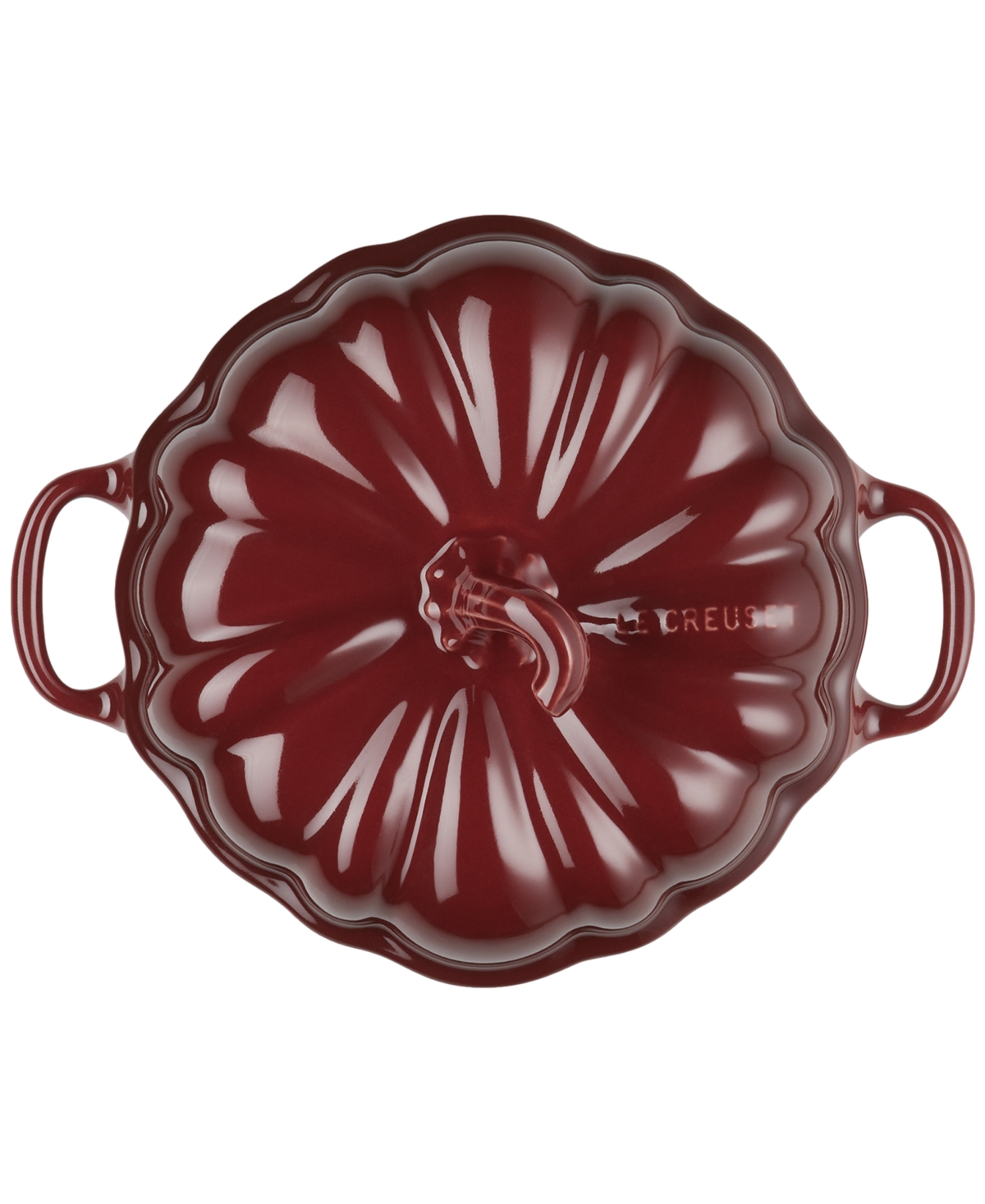 Le Creuset Stoneware Figural 12-oz. Pumpkin Petite Cocotte In Burgundy