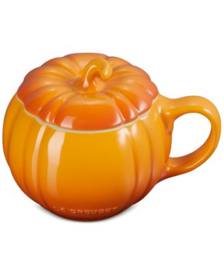 Stoneware Pumpkin Mug with Lid, 14 oz.