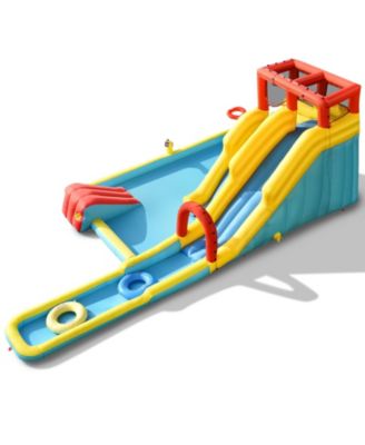 7-in-1 Inflatable Dual Slide Water Park Bounce House Without Blower