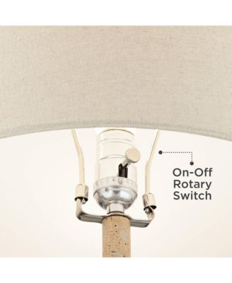 Cozumel 26 3/4" Tall Geometric Rustic Mid Century Modern Table Lamps Set of 2 Beige Living Room Off-White Shade