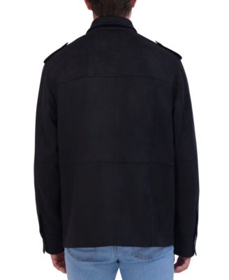 Men's Faux Suede Utility Overshirt Jacket 