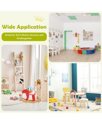 Kids 5 Pieces Table and Chair Set Wooden Children Activity Playroom Furniture Gift