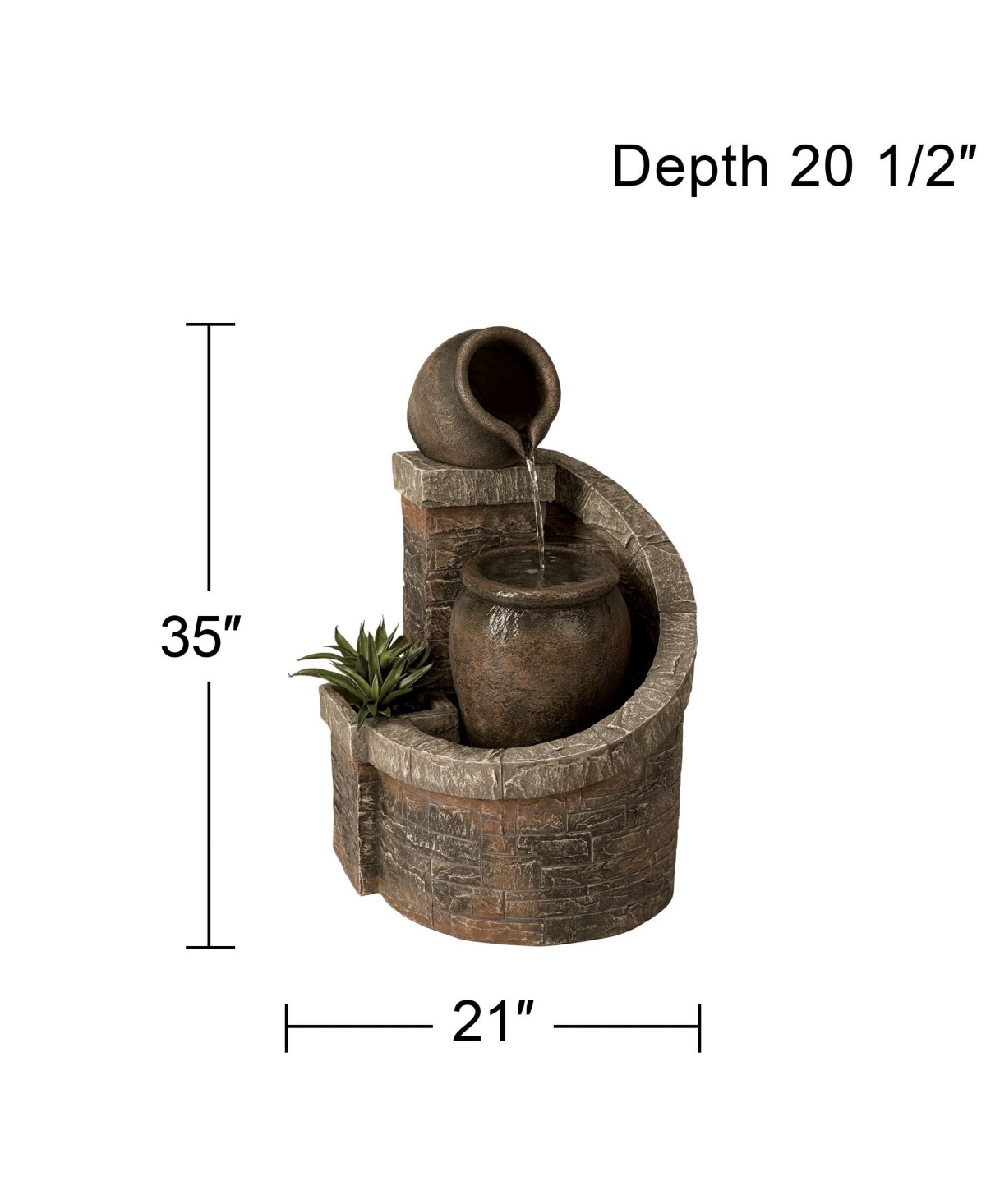 John Timberland Verona Rustic Outdoor Floor Cascading Water Fountain High with Led Light Planter Box for Garden Patio Backyard Deck Home Lawn Porc