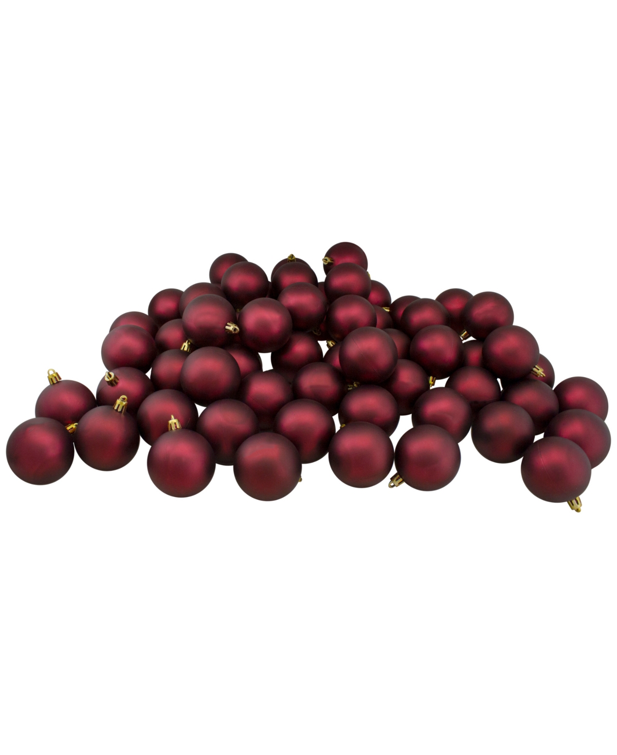 Northlight Burgundy Shatterproof Matte Ornaments 2.5-Inch