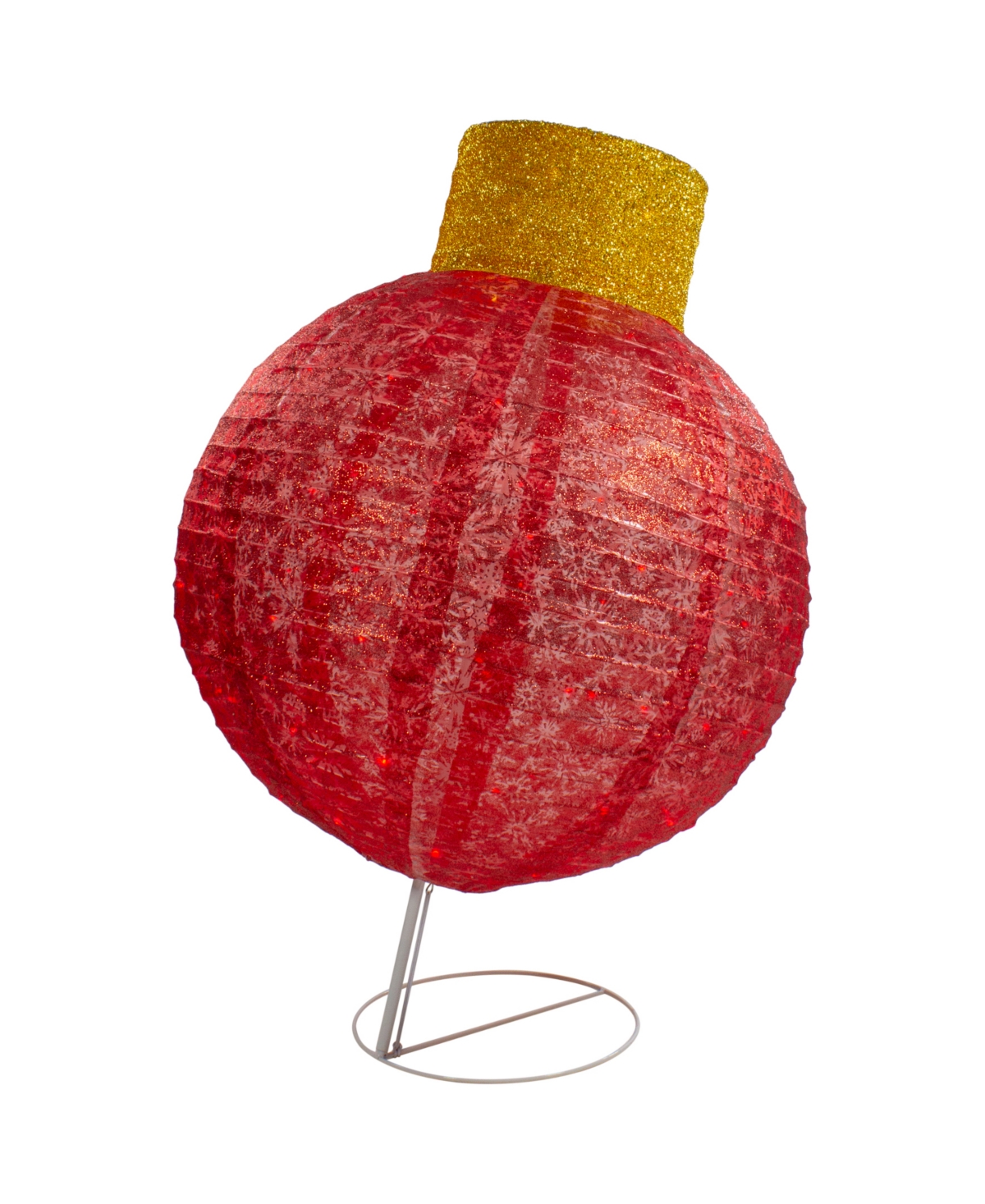 Northlight 38in Led Lighted Twinkling Tinsel Ornament Outdoor Display In Red