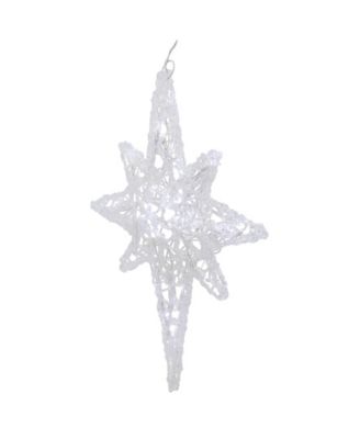 24" Pure White LED Twinkle Bethlehem Hanging Star