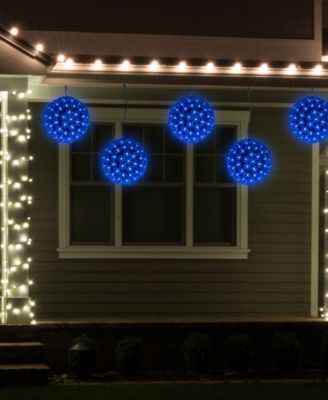 LED Hanging Starlight Sphere - 7.5-Inch - Blue Lights
