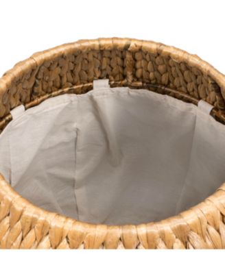 Colt 17&amp;quot; Coastal Bohemian Handwoven Hyacinth Storage Stool with Lid, Natural