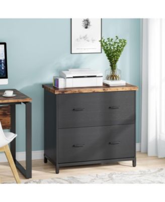 2-Drawer File Cabinet, Wood Lateral Filing Cabinet, Home Office File Cabinet for A4, Letter Size