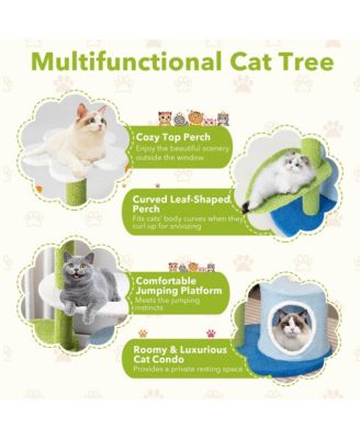 4-Tier Modern Cat Tree Tower Kitten Activity Center with Sisal Scratching Post
