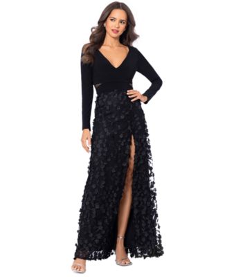 XSCAPE Petite Floral Applique Gown Macy s