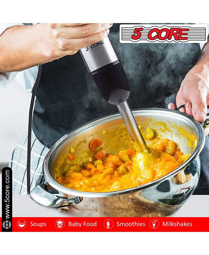5 Core Immersion Blender Handheld 500W Copper Motor Emulsifier Blender