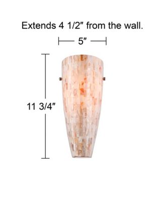 Isola Modern Wall Light Sconce Mosaic Mother of Pearl Glass Hardwire 5" Fixture for Bedroom Bathroom Vanity Reading Living Room