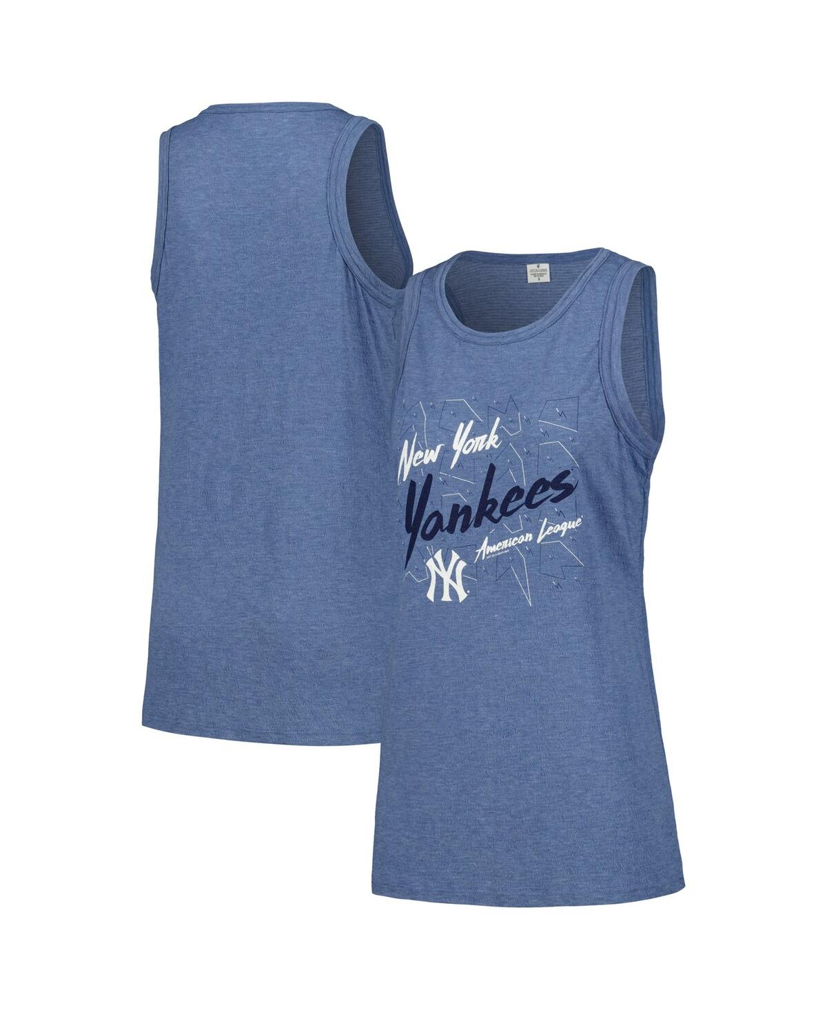 Women's Navy New York Yankees Gauze High Neck Tank Top - Navy